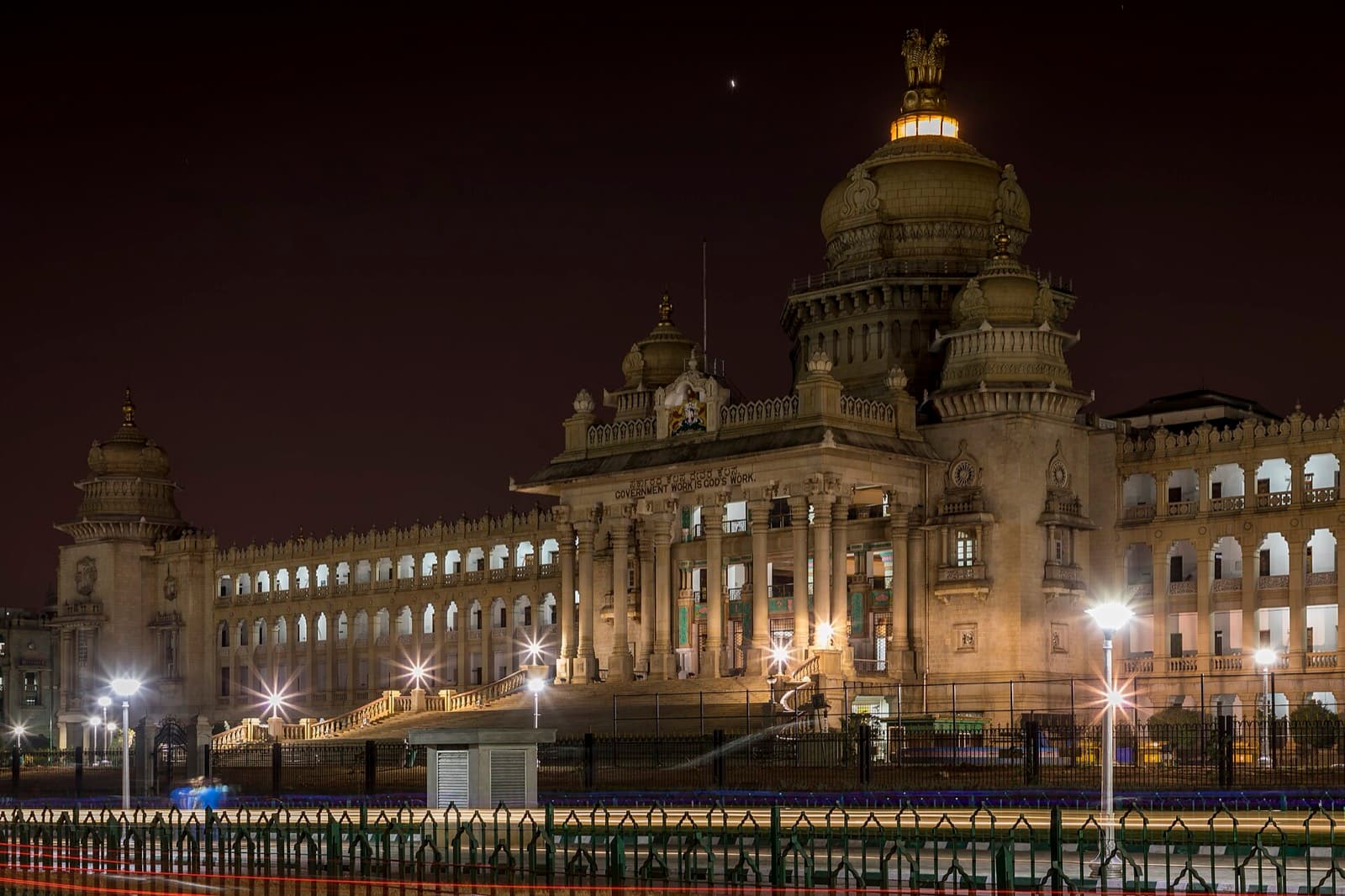 Vidhana Soudha lit at night, Bengaluru